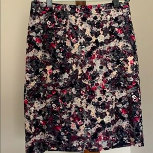 Talbots Petites floral pencil skirt